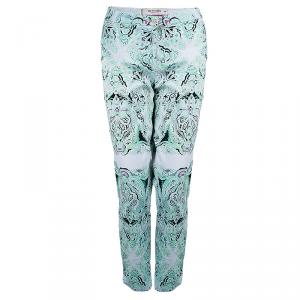 Pre Owned Etro Printed Tapered Pants L
