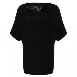 Pre Owned Etro Black Silk and Sequins Top M