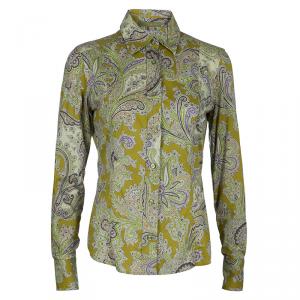 Pre Owned Etro Yellow Printed Blouse M