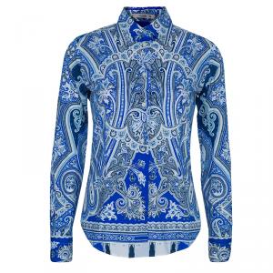Etro Blue Printed Shirt S