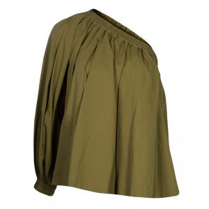 Pre Owned Etro Khaki One Shoulder Top S