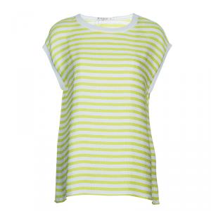 Etro Green Striped Short Sleeve Top L