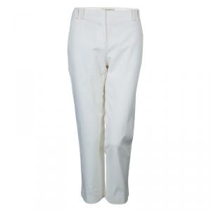 Pre Owned Etro White Cotton Trousers M