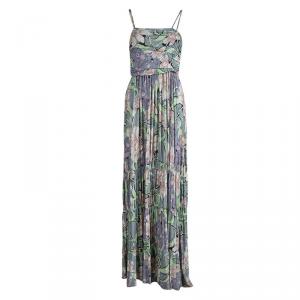 Etro Multicolored Printed Gathered Maxi Dress M