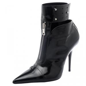 Etro Black Patent Ankle Boots Size 36