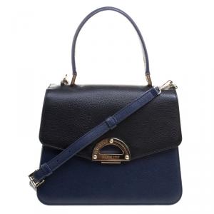 Faure Le Page Black/ Blue Leather Parade  Shoulder Bag