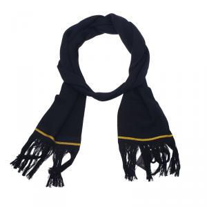 Pre Owned Fendi Black and Yellow Wool Jacquard Stole