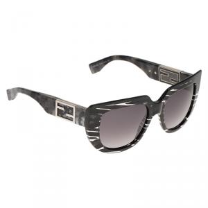 Pre Owned Fendi Black and Grey FF0031/S Baguette Cat Eye Sunglasses