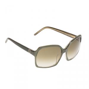 Pre Owned Fendi Olive Green FS5267R Frame Rectangle Sunglasses