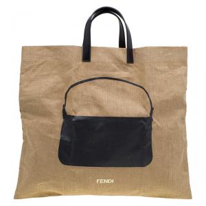 Pre Owned Fendi Brown Fabric Shopping Tote