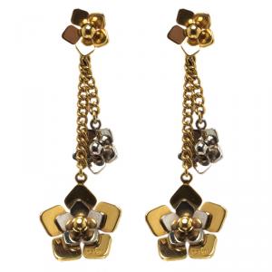 مملوكة مسبقًا أقراط فندي وردة ثنائية اللون متدلية