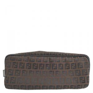 مملوكة مسبقًا Fendi  Bi Color Zucchino Canvas Cosmetic Pouch