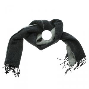 Pre Owned Fendi Grey Angora and Wool Blend Stole