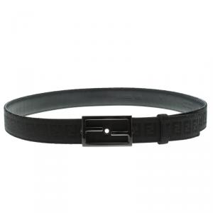 مملوكة مسبقًا حزام فندي إبزيم FF قماش زوكا أسود 95 سم