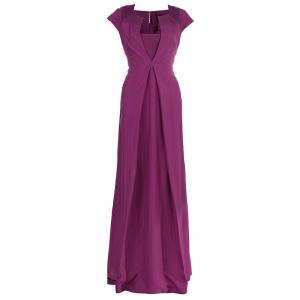 Pre Owned Fendi Fuschia Silk Maxi Dress M