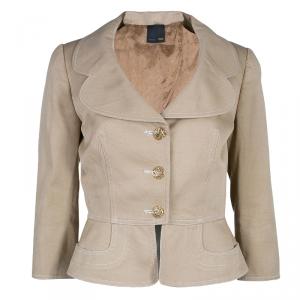 Pre Owned Fendi Beige Cotton Blazer S
