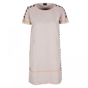 Pre Owned Fendi Beige Lace Up Detail Shift Dress M
