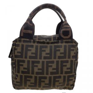 Fendi Tobacco Zucca Canvas Bowling Bag
