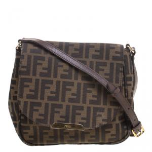 Pre Owned Fendi Tobacco Zucca Canvas Crossbody Bag