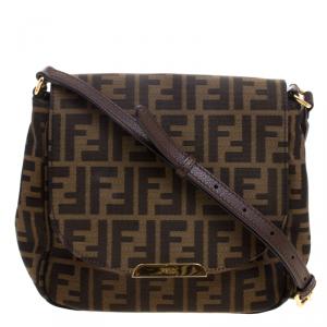 Pre Owned Fendi Tobacco Zucca Canvas Shoulder Bag