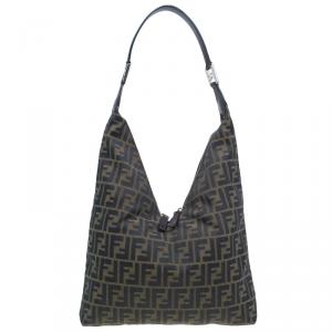 Pre Owned Fendi brown Zucca Hobo Shoulder bag