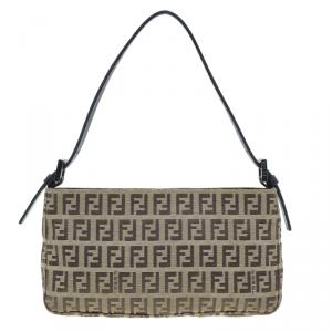 مملوكة مسبقًا Fendi Brown Zucchino Mini Shoulder Bag