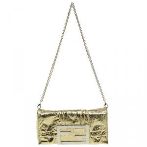 Fendi Gold Foil Mia Evening Bag