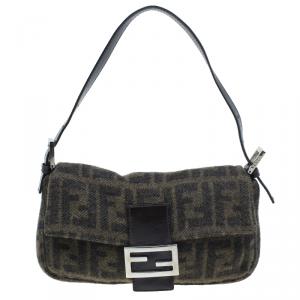 Fendi Wool Zucca Baguette Shoulder Bag