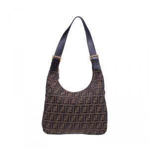 Pre Owned Fendi brown Zucca Hobo Shoulder bag