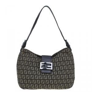Fendi Brown Zucca Canvas Baguette Shoulder Bag