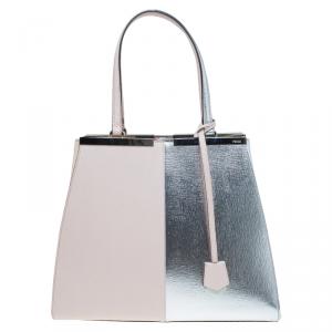 Pre Owned Fendi Bi Color Leather Large 3Jours Tote Bag
