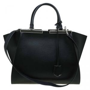 Pre Owned Fendi Black Leather 3Jours Tote