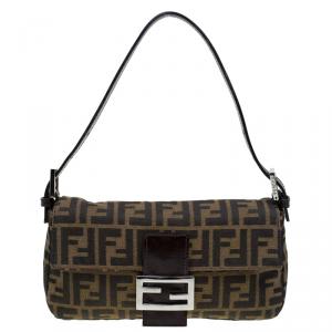 Fendi Tobacco  Zucca Canvas Baguette Shoulder Bag