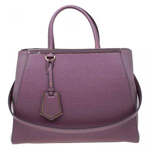 Pre Owned Fendi Lilac Saffiano Leather 2Jours Tote