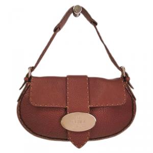 Pre Owned Fendi Bordeaux Selleria Leather Shoulder Bag