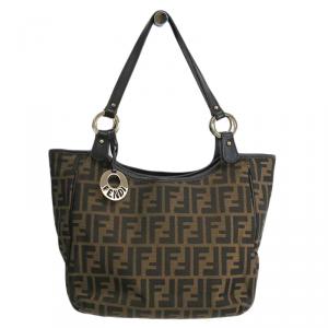 Pre Owned Fendi Tobacco Zucca Canvas Chef Shopper Tote