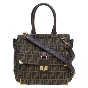 Pre Owned Fendi Tobacco Zucca Canvas Classico No.3 Shopper Tote