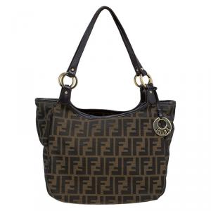 Pre Owned Fendi Tobacco Zucca Canvas Chef Shopper Tote