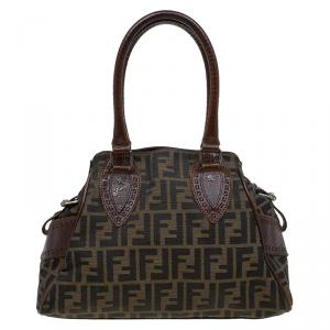 Pre Owned Fendi Brown Zucca Canvas Chef De Jour Bag