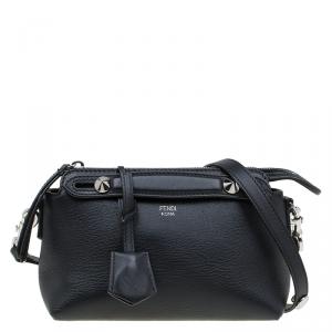 Pre Owned Fendi Black Leather Mini By The Way Crossbody Bag