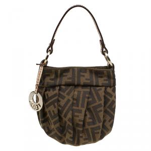 Pre Owned Fendi Tobacco Zucca Canvas Mini Chef Bag