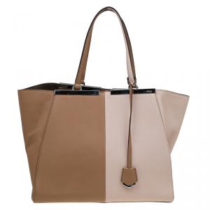 Pre Owned Fendi Bi Color Leather Large 3Jours Tote