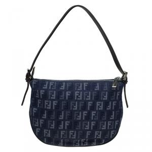 مملوكة مسبقًا Fendi Blue Zucchino Fabric Hobo