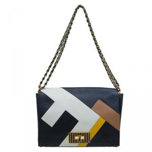 Pre Owned Fendi Black Leather Large 3D Claudia Shoulder Bag