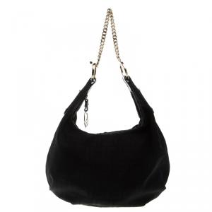 مملوكة مسبقًا Fendi Black Zucca Canvas Chef Chain Link Hobo