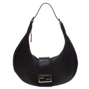مملوكة مسبقًا Fendi Black Fabric Mama Forever Hobo