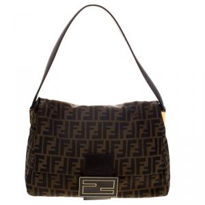 Pre Owned Fendi Tobbaco Zucca Canvas Mama Forever Shoulder Bag