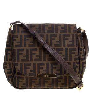 Pre Owned Fendi Tobacco Zucca Canvas Crossbody Bag