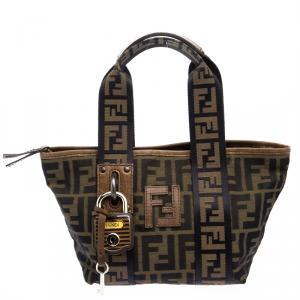 Pre Owned Fendi Brown Zucca Canvas Mini Tote