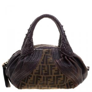 مملوكة مسبقًا Fendi Tobacco Zucca Canvas and Leather Baby Spy Bag